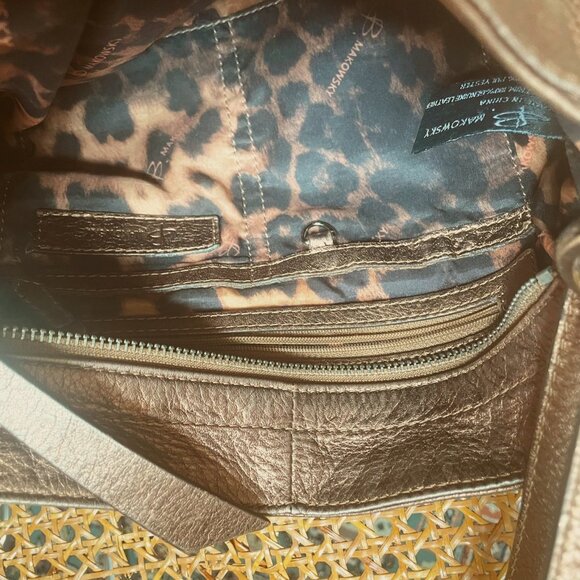 B Makowsky Bronze Pebble Leather Shoulder Bag Adjustable Strap Handle Purse - Picture 7 of 8